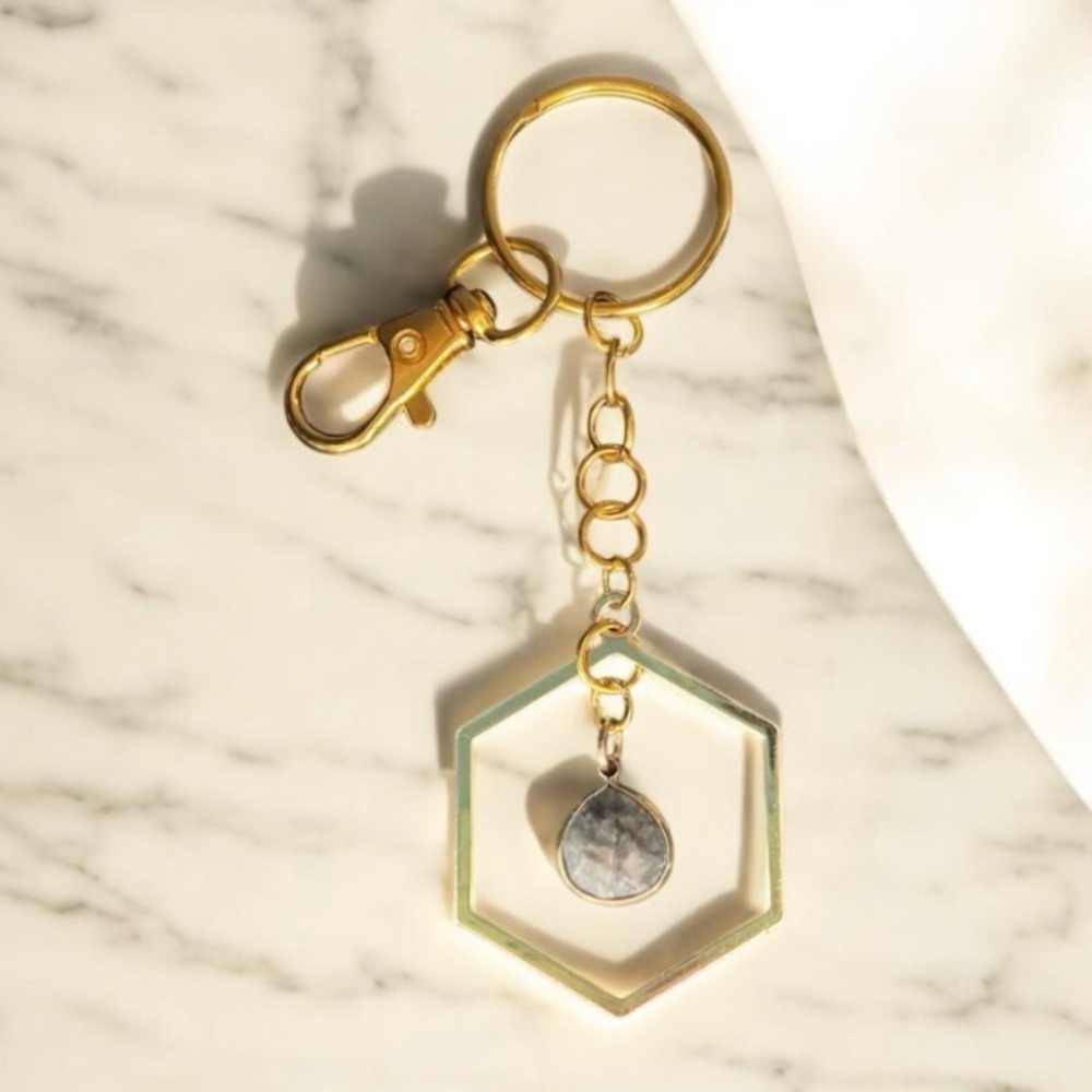 Handcrafted Keychain - Smoky Stone